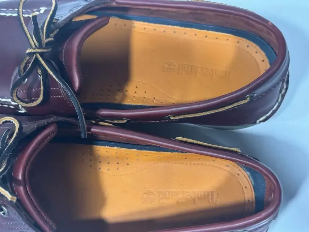 Timberland Classic 2-Eye Boat Shoe Oxblood Burgundy Leather Size 15